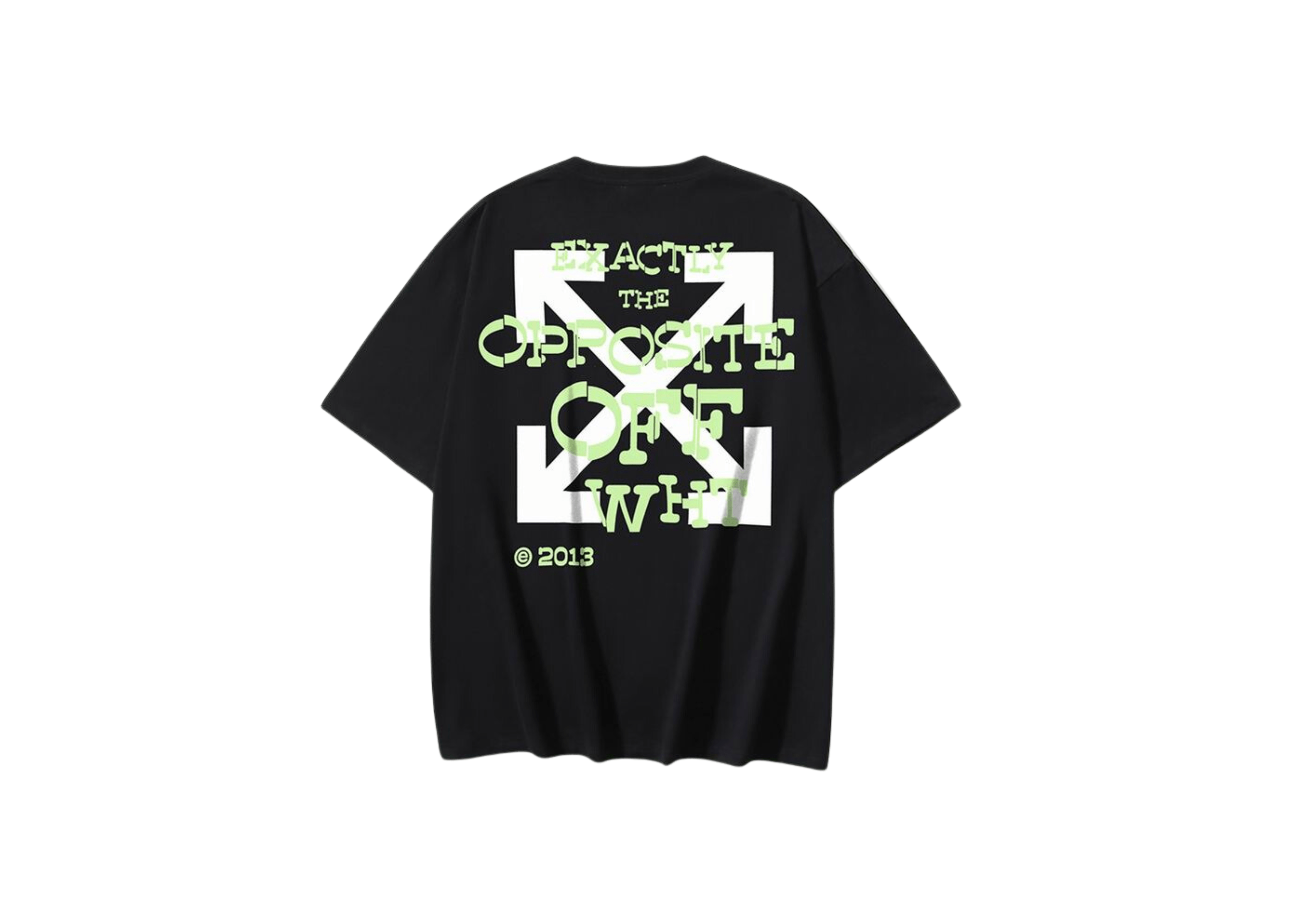 Up to 90 off - Off-White Clothing Off-White - Printed White Green Logo Black T-Shirt