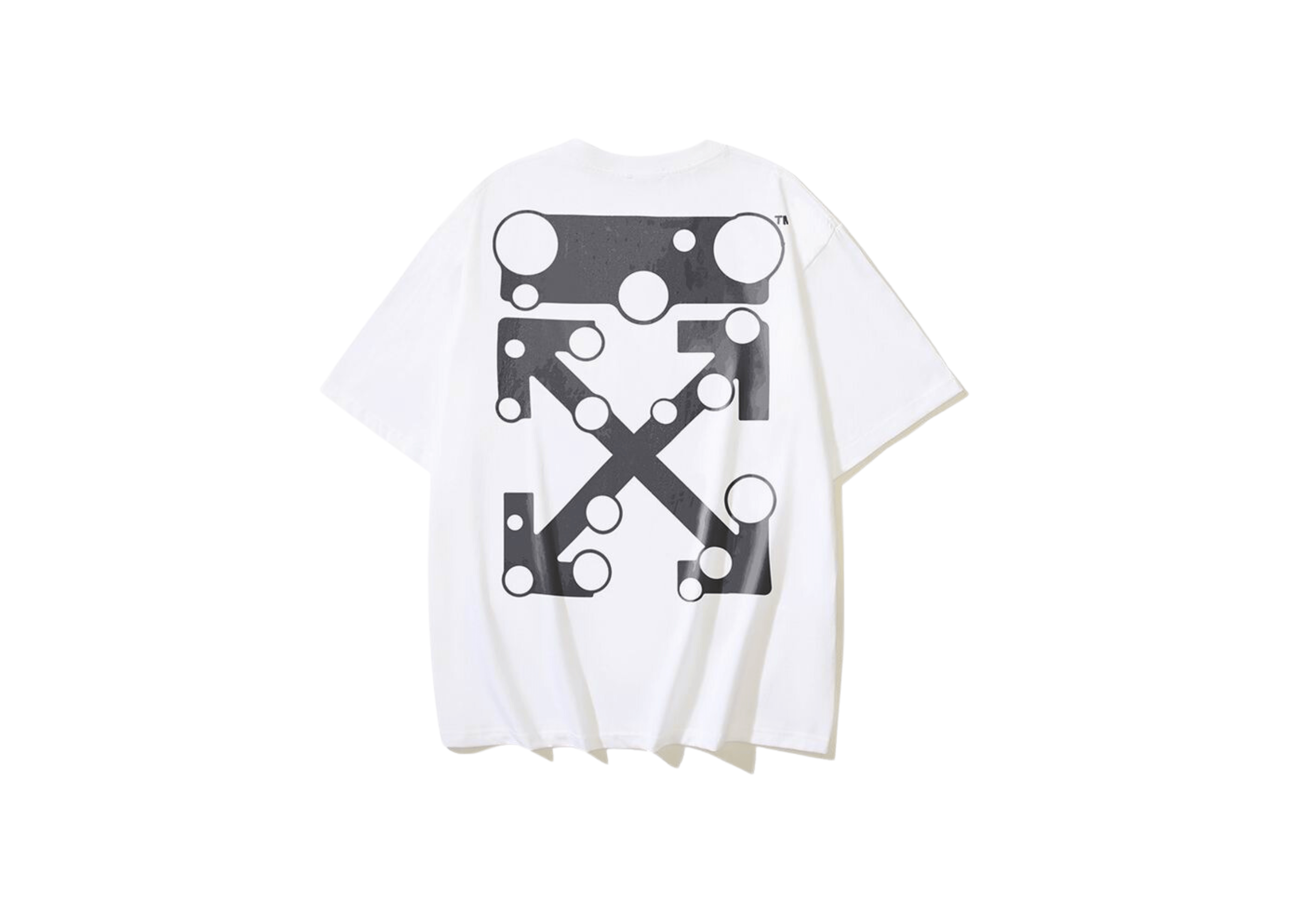 Up to 90 off - Off-White Clothing Off-White - Printed Black 'Circles' Logo White T-Shirt