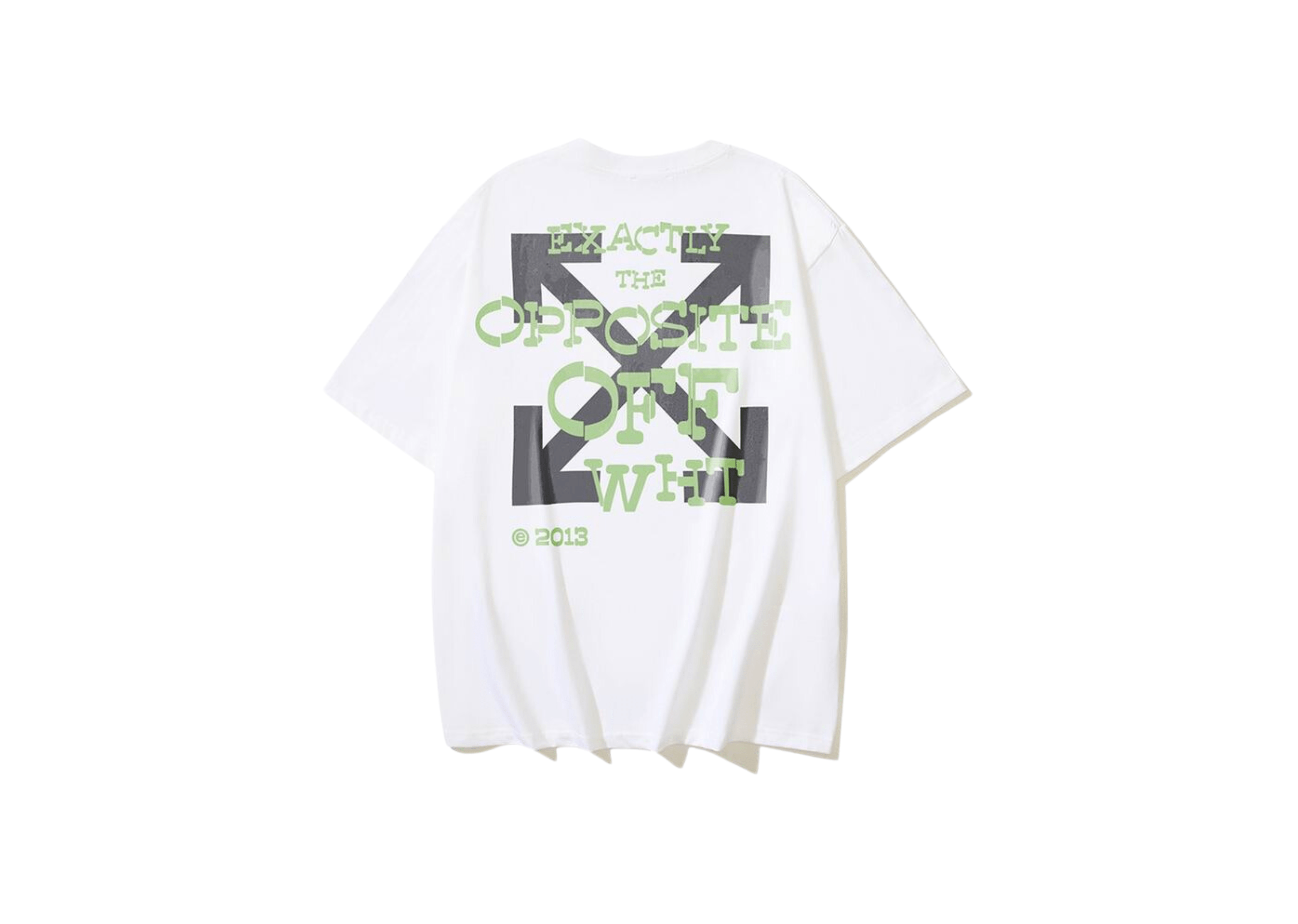 Up to 90 off - Off-White Clothing Off-White - Printed Black Green Logo White T-Shirt