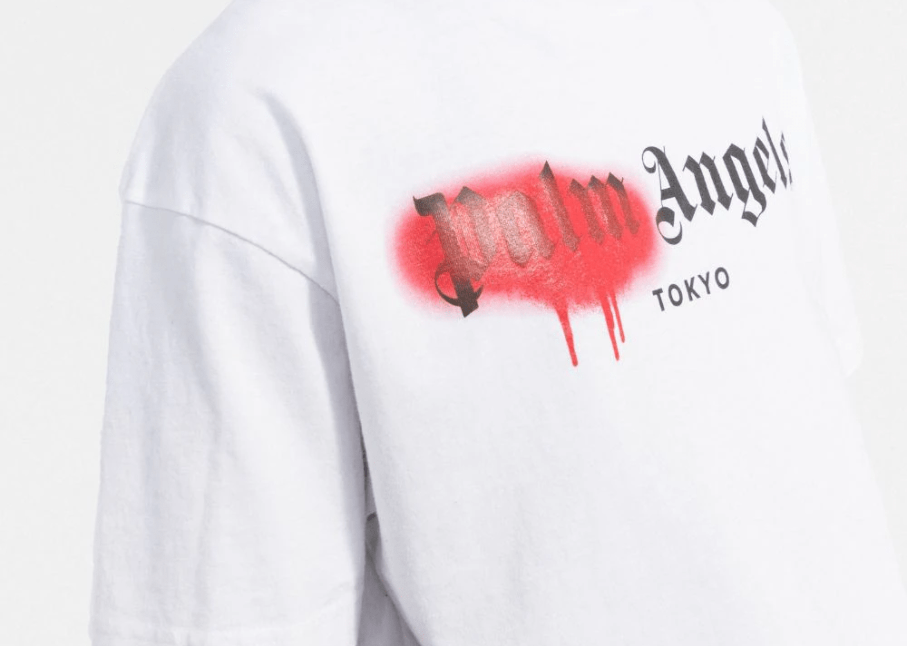 Up to 90 off - Palm Angels Clothing Palm Angels - Red Sprayed Tokyo White T-Shirt