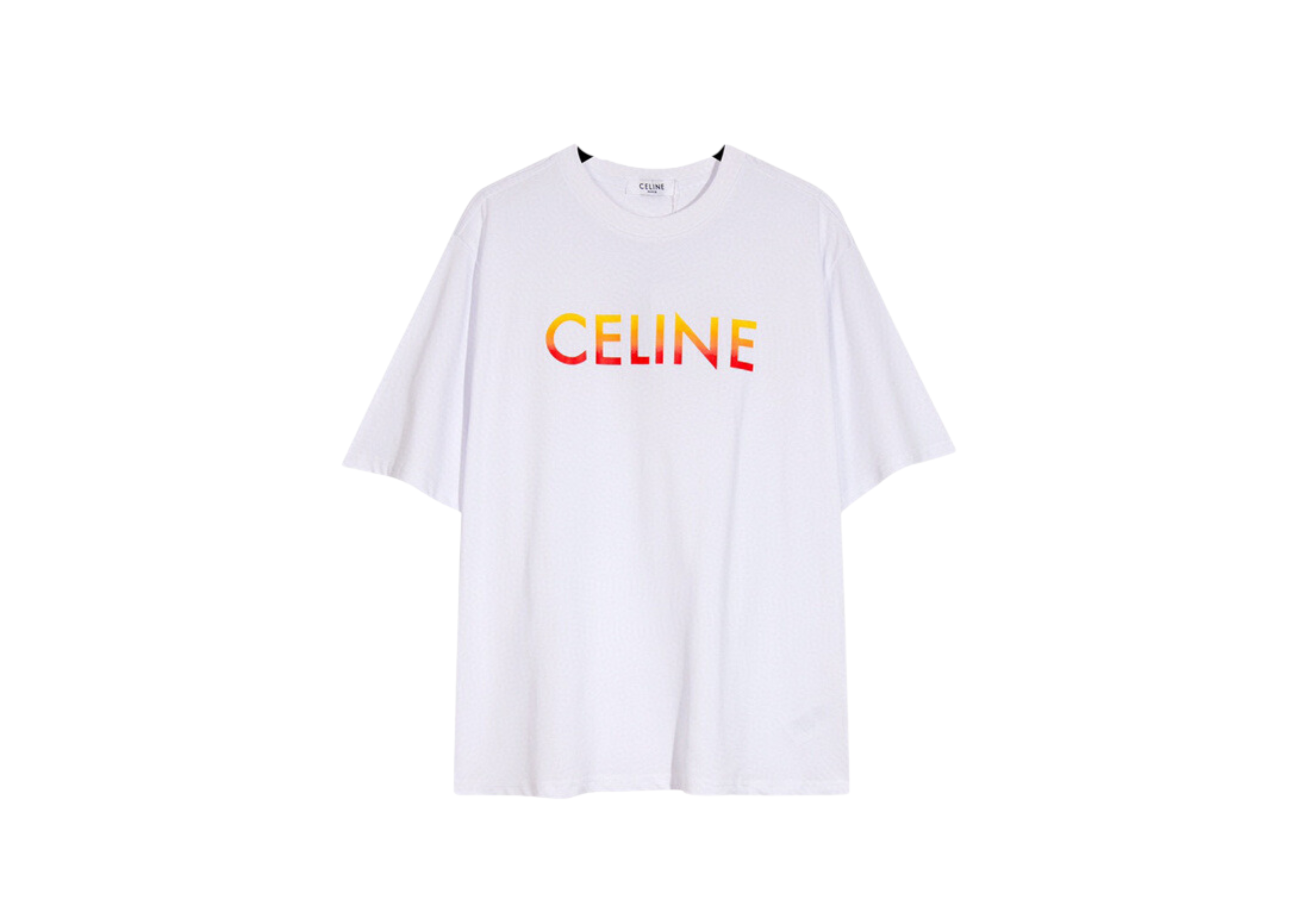 Celine - gedrucktes verblasstes Logo Schwarz/Weiß -T -Shirt