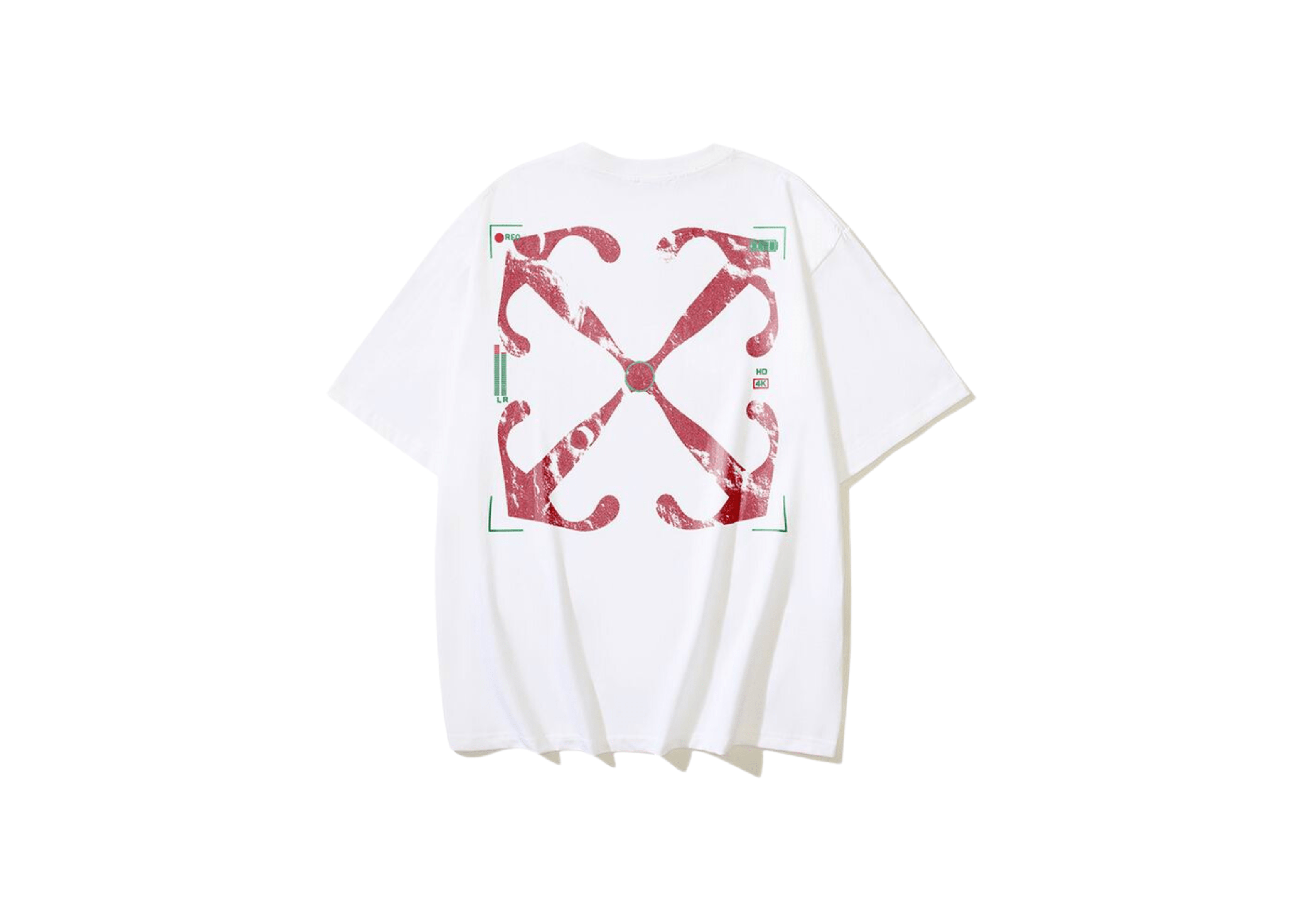 Up to 90 off - Off-White Clothing Off-White - Printed Red Logo 'Rec' White T-Shirt