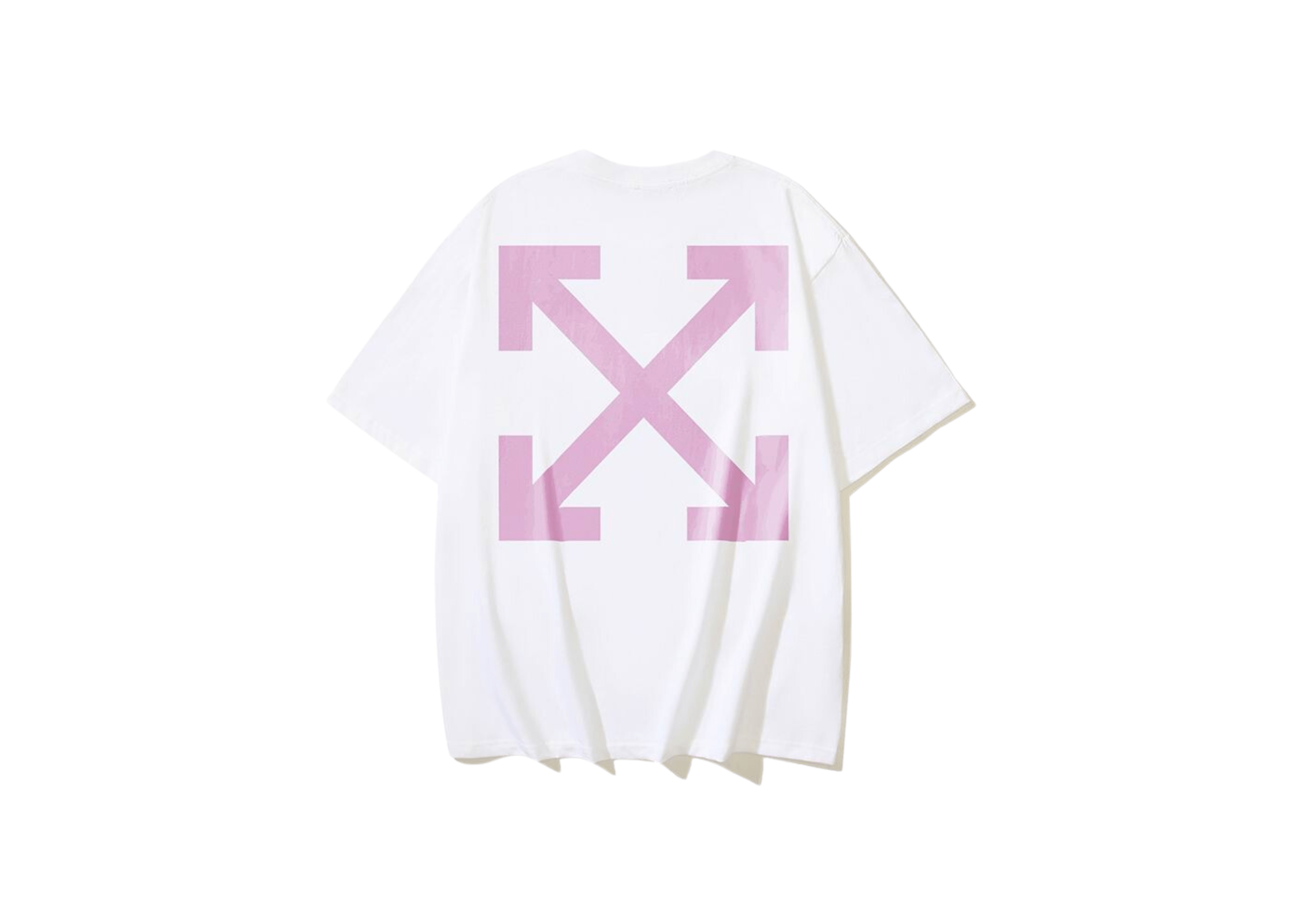 Up to 90 off - Off-White Clothing Off-White - Printed Pink Logo White T-Shirt