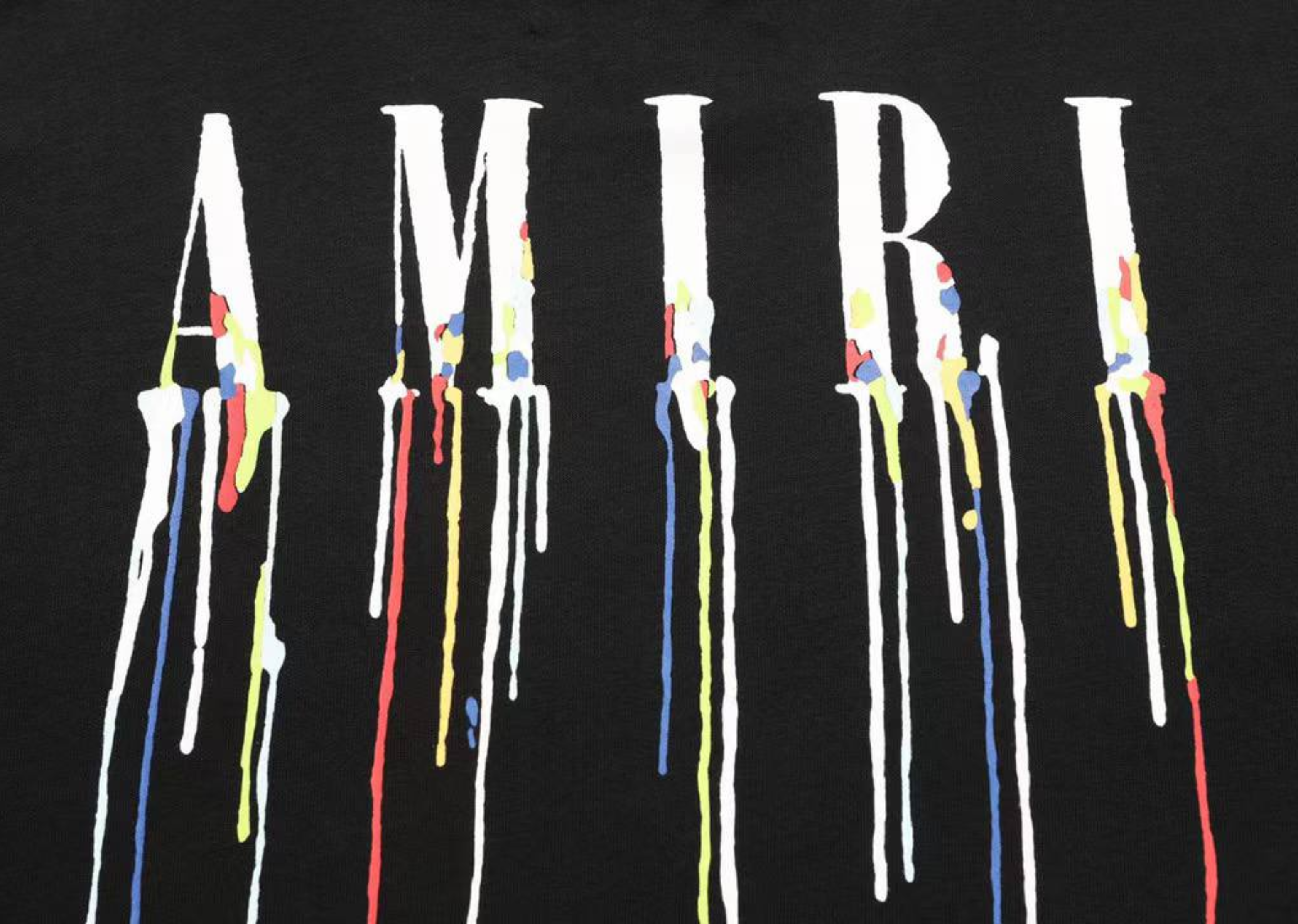 Amiri - T -shirt nera del logo core a goccia vernice