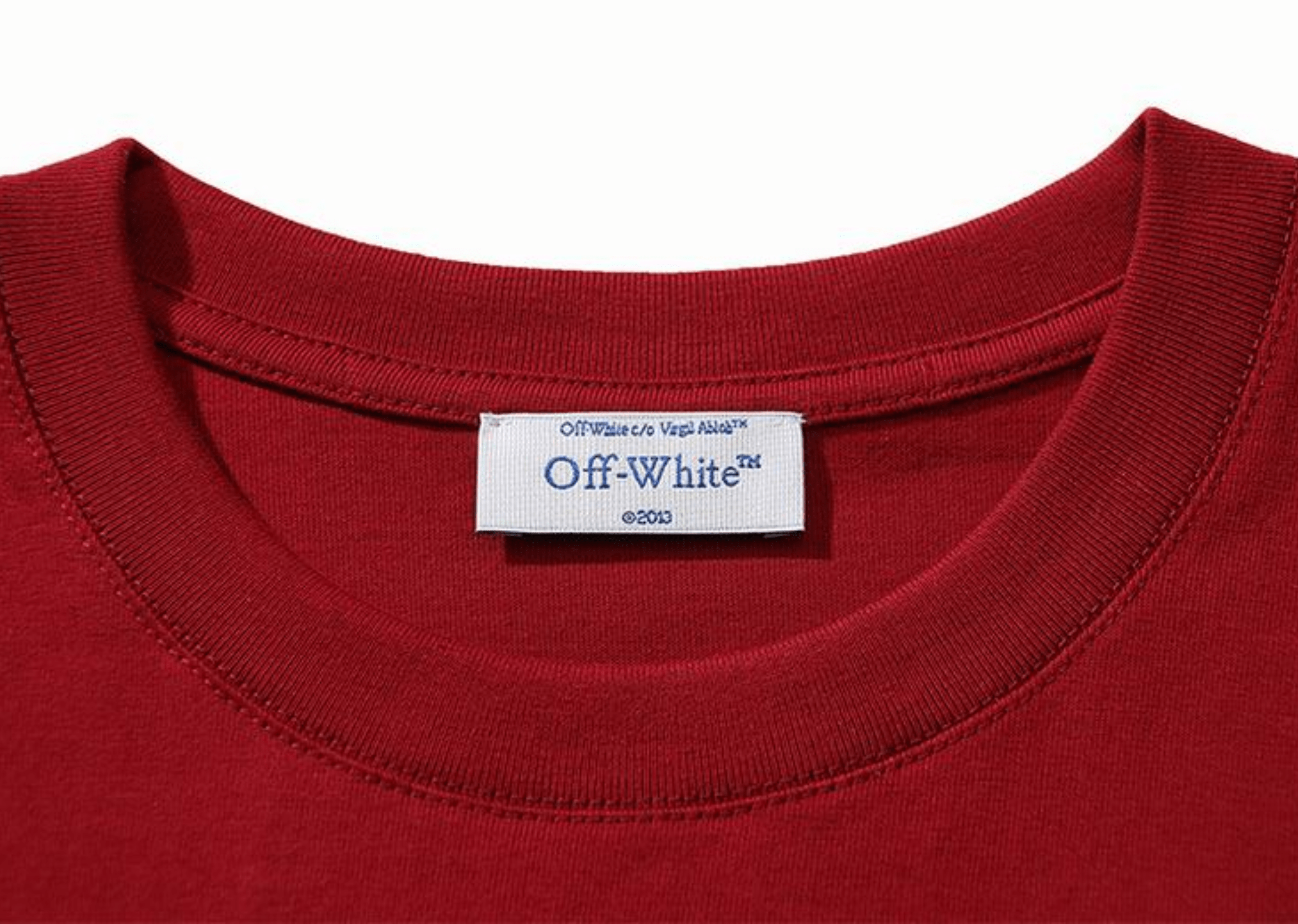 Up to 90 off - Off-White Clothing OFF-WHITE - PRINTED WHITE 'MOON' LOGO RED T-SHIRT