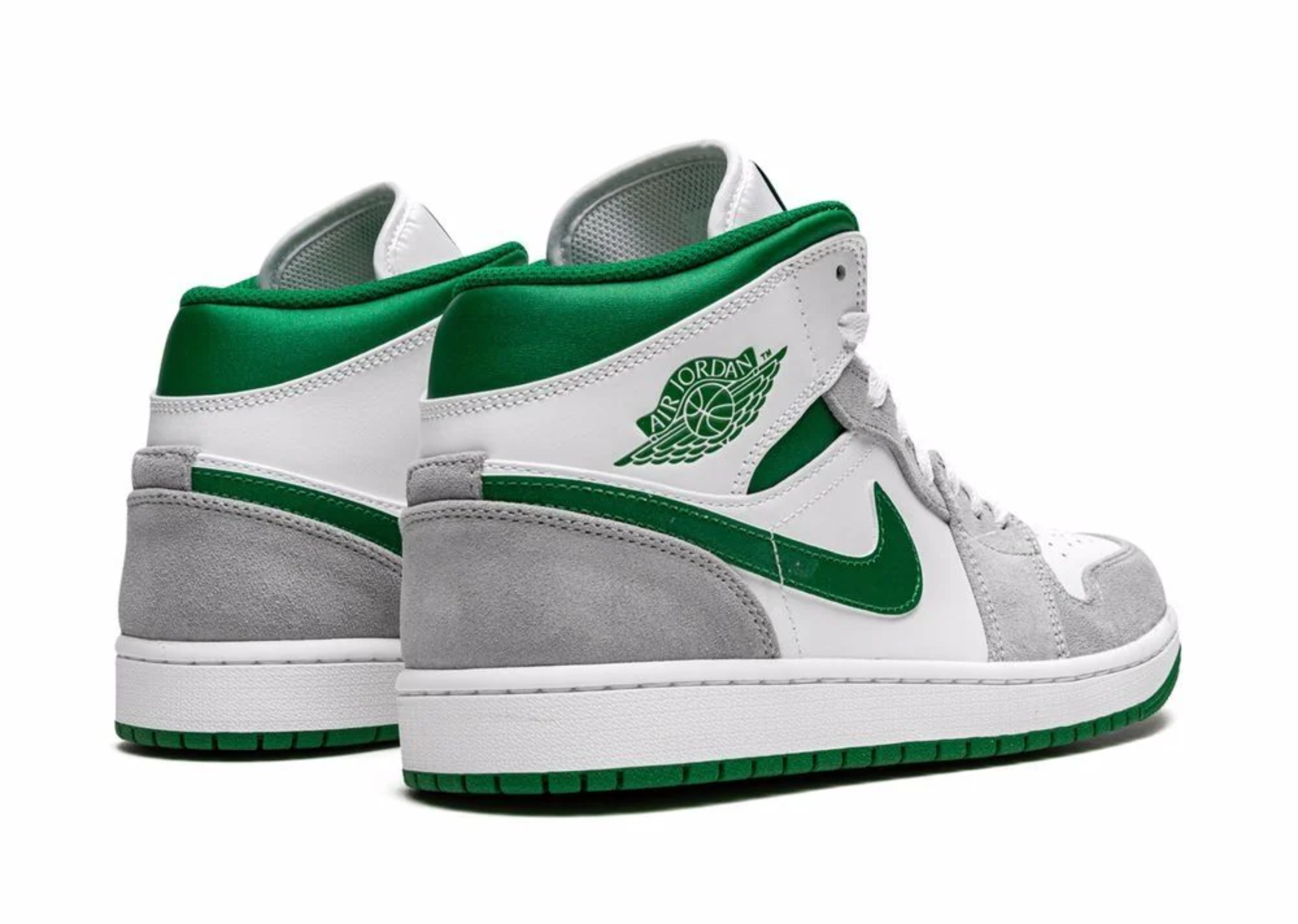 Air Jordan 1 Mid White Grey Pine Green