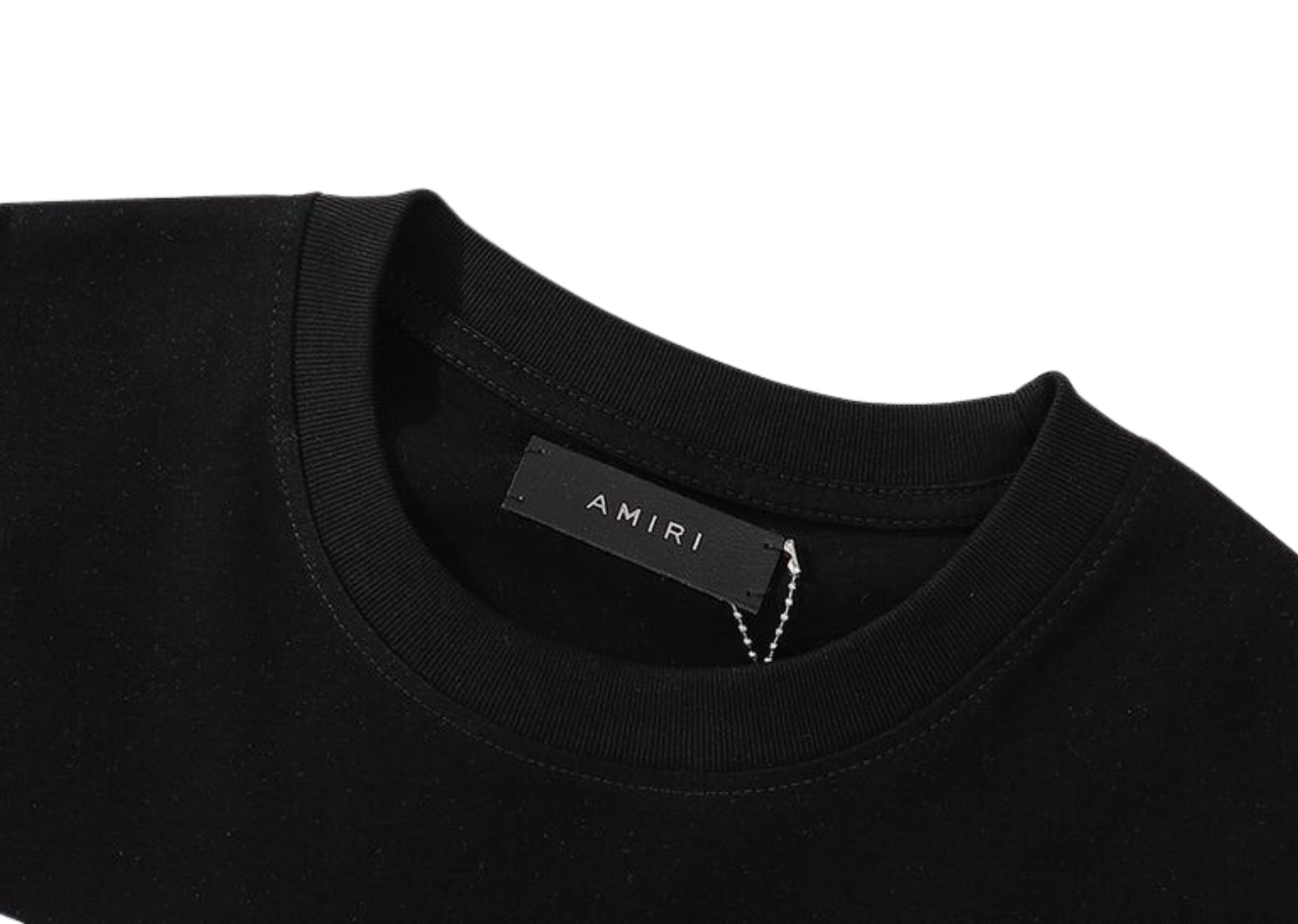 Amiri - Printed Blue Logo Black T-Shirt