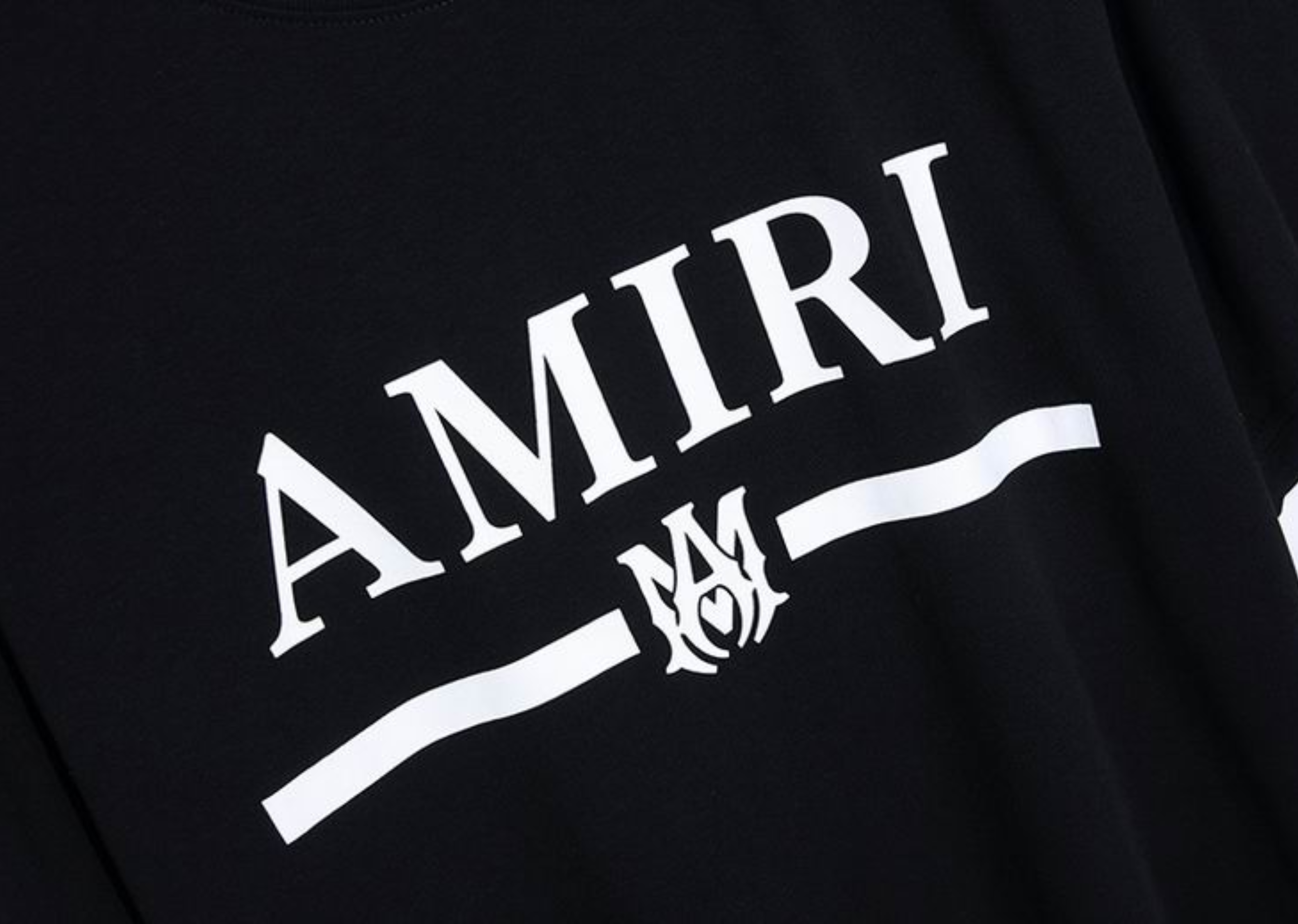 Amiri - gedréckte viischt logo schwaarzen T-Shirt