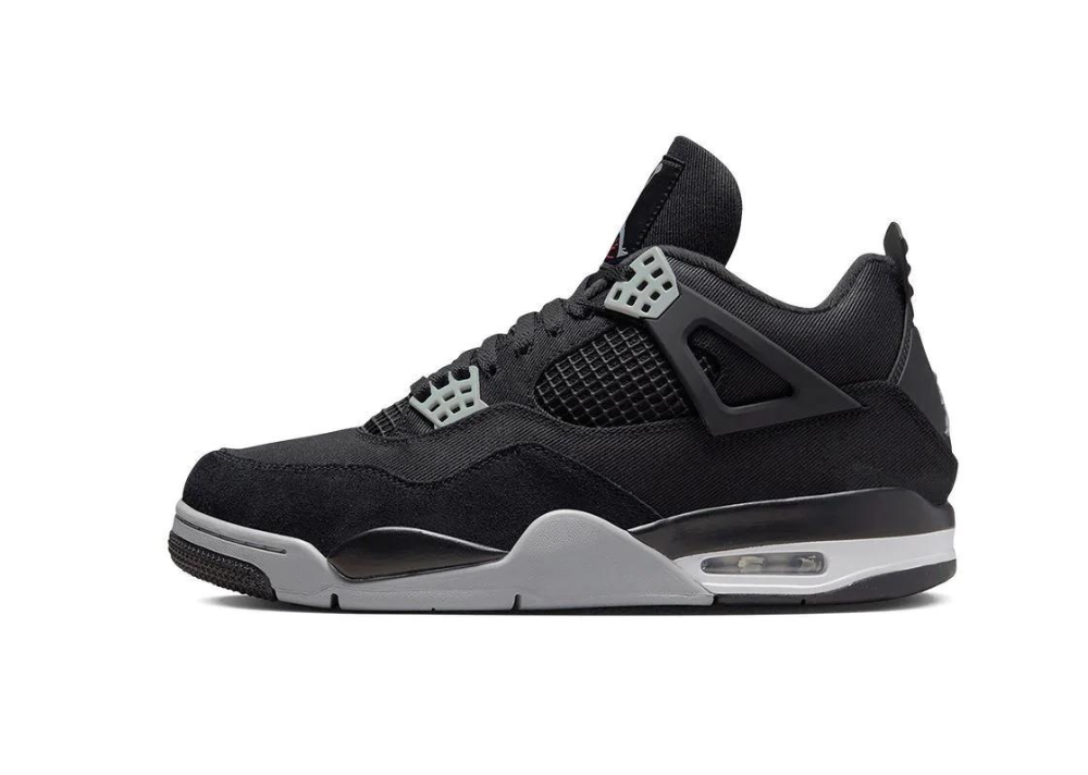 Air Jordan 4 zwart canvas