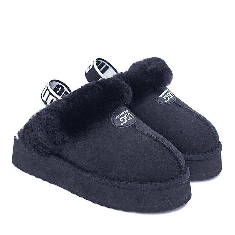 UGG PLATCH PLATFORM PLATFIE FLUFFY SCUFF