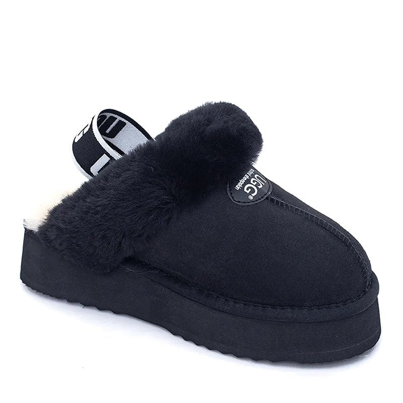 UGG PLATCH PLATFORM PLATFIE FLUFFY SCUFF