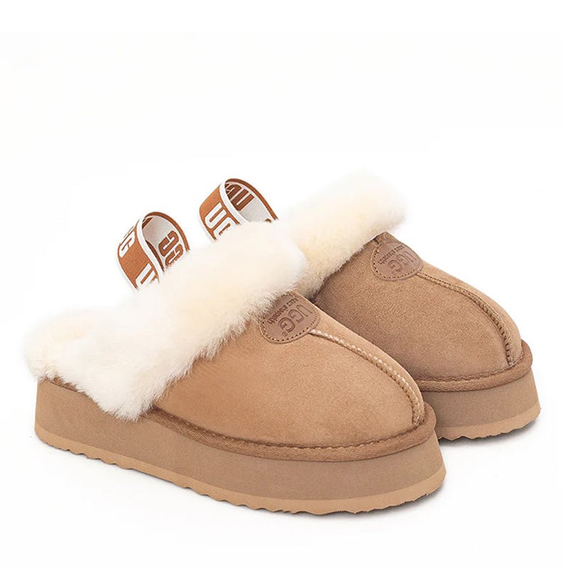 Piattaforma premium ugg fluffy scuff